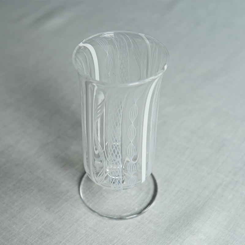 レース短足付グラス　アキノヨーコ