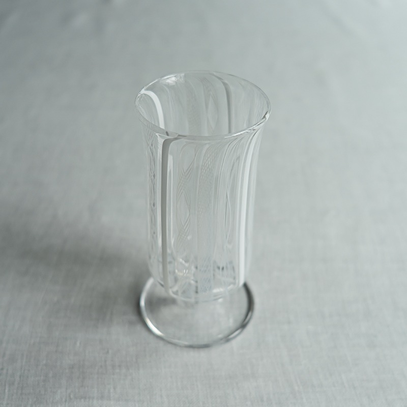 レース短足付グラス　アキノヨーコ