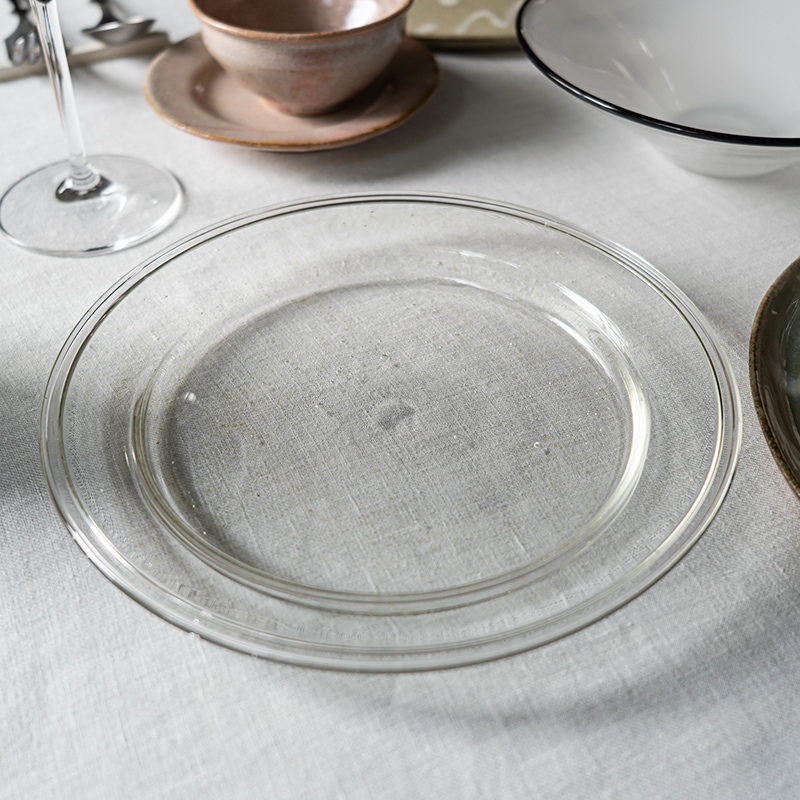 【ガラス展】olive stained plate S　fresco