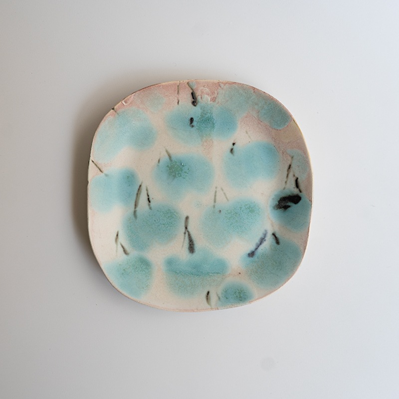 個展】四角平皿 水色 Enkel室伏真美 | 作家から選ぶ,Enkel 室伏真美