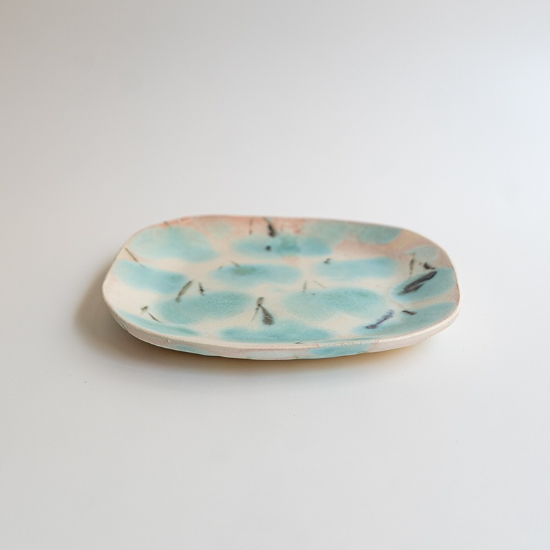個展】四角平皿 水色 Enkel室伏真美 | 作家から選ぶ,Enkel 室伏真美