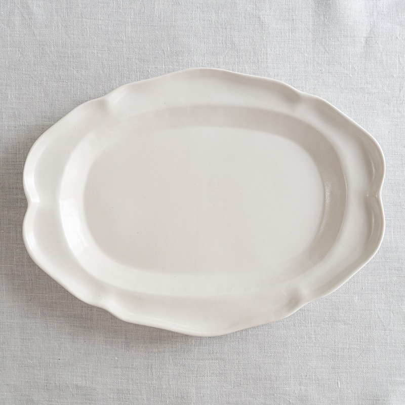 白釉花形オーバルリム尺皿 亀田文 | カテゴリー,亀田文 | 【公式