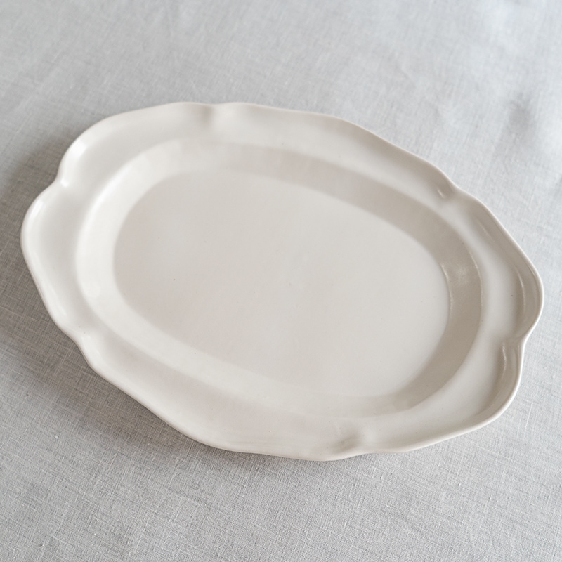 白釉花形オーバルリム尺皿 亀田文 | カテゴリー,亀田文 | 【公式