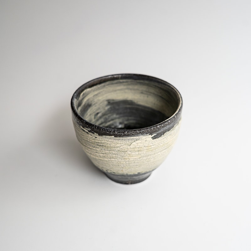 ◻️作家【尾形アツシさん】黒地刷毛目 鉢 2点◻️新品未使用 個展】黒地刷毛目小カップ 尾形アツシ | 作家から選ぶ,尾形アツシ