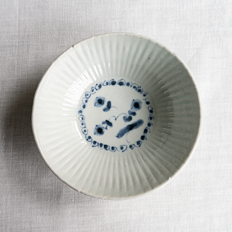 ロクロ型打ち5寸鉢スミレ 横田翔太郎