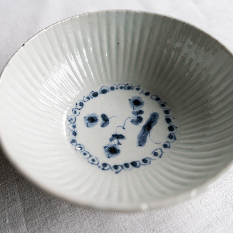 ロクロ型打ち5寸鉢スミレ 横田翔太郎