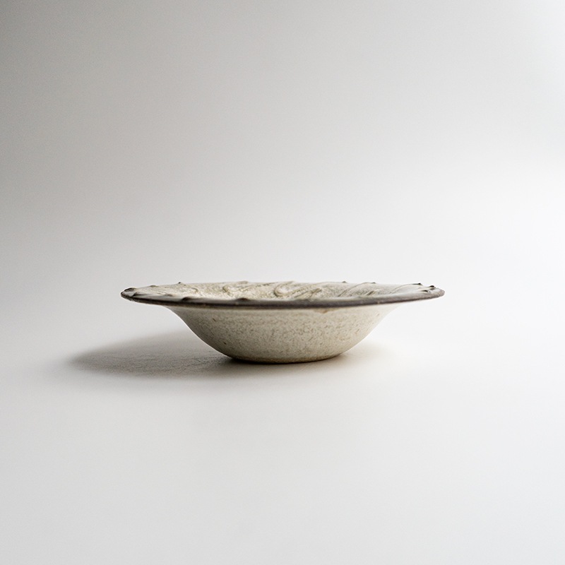 【藤原展】イッチン帽子鉢6寸 白(B) 藤原純
