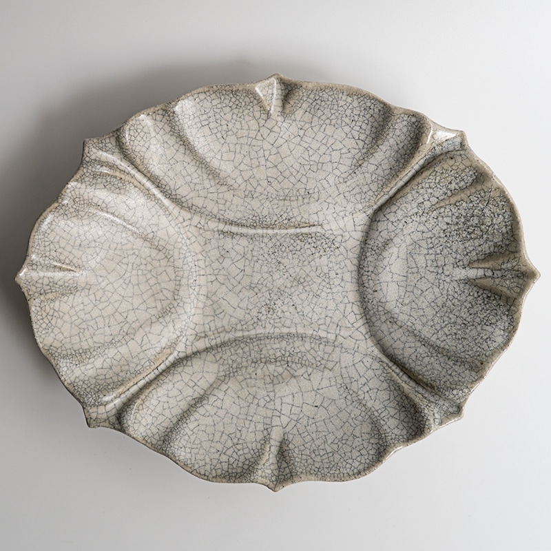 【藤原展】シェルオーバルL 墨白　藤原純