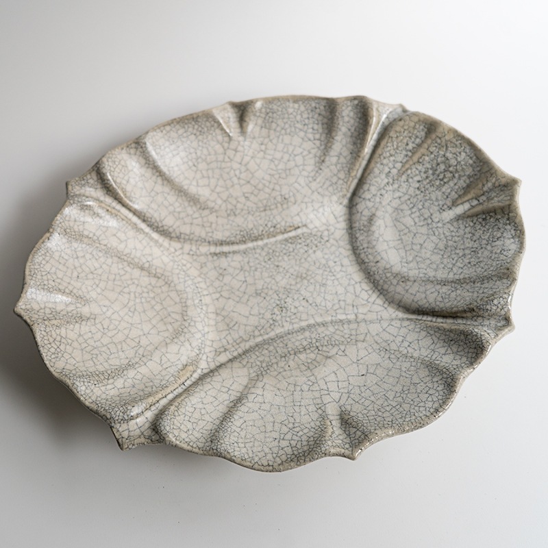 【藤原展】シェルオーバルL 墨白　藤原純