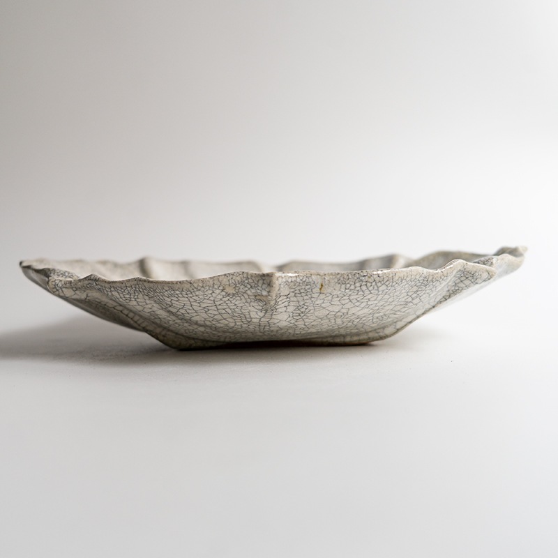 【藤原展】シェルオーバルL 墨白　藤原純