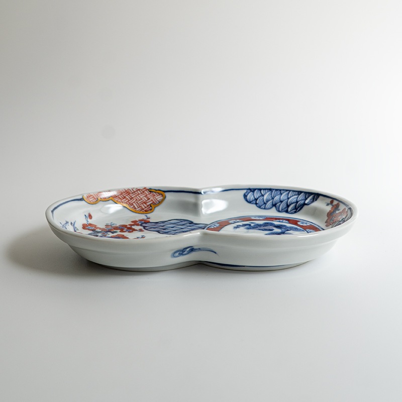 【個展】双輪皿色絵松竹梅　萠窯