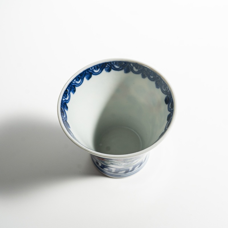 【個展】端反り湯のみ色絵回花文 萠窯