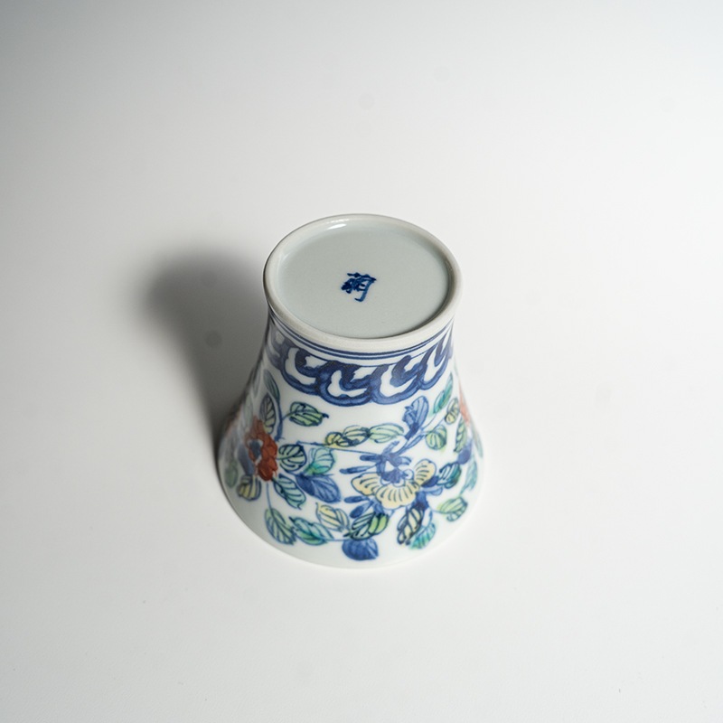 【個展】端反り湯のみ色絵回花文 萠窯