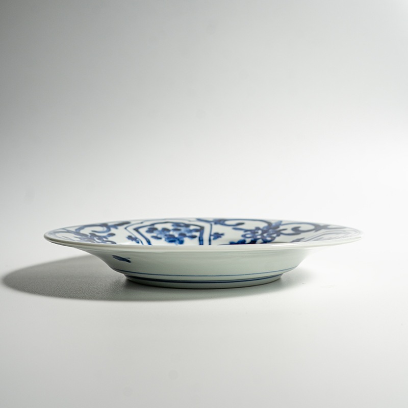 【個展】七寸皿リム唐草　萠窯