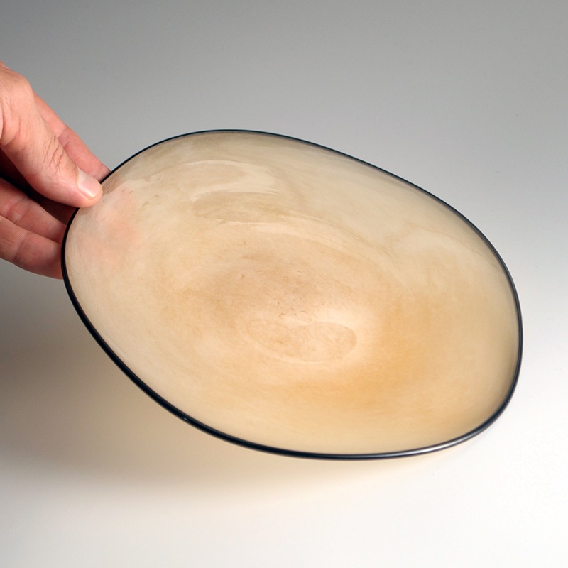 【ガラス展】kasumi plate S sandbeige　fresco