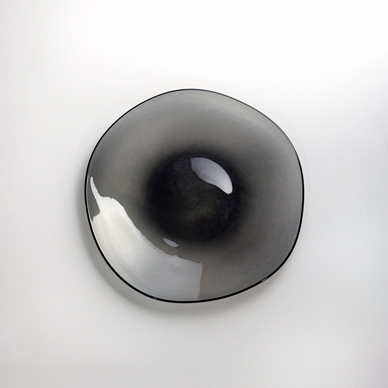 【ガラス展】kasumi plate S grey　fresco