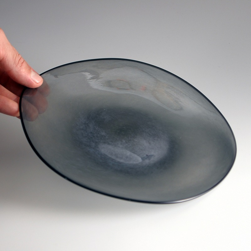 【ガラス展】kasumi plate S grey　fresco