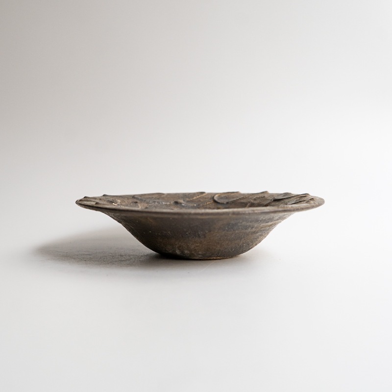 【藤原展】イッチン帽子鉢6寸 黒(A)　藤原純