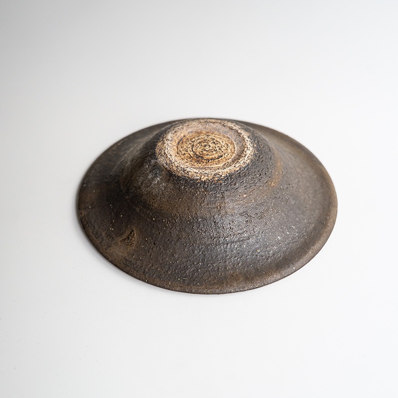 【藤原展】イッチン帽子鉢6寸 黒(A)　藤原純