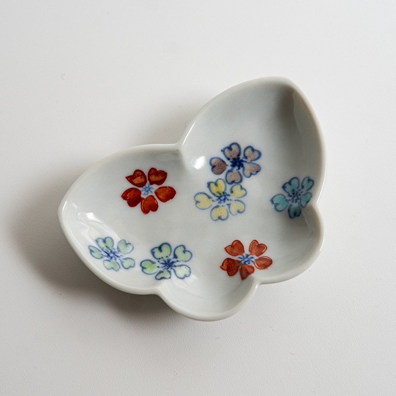 【個展】蝶々皿色絵桜　萠窯