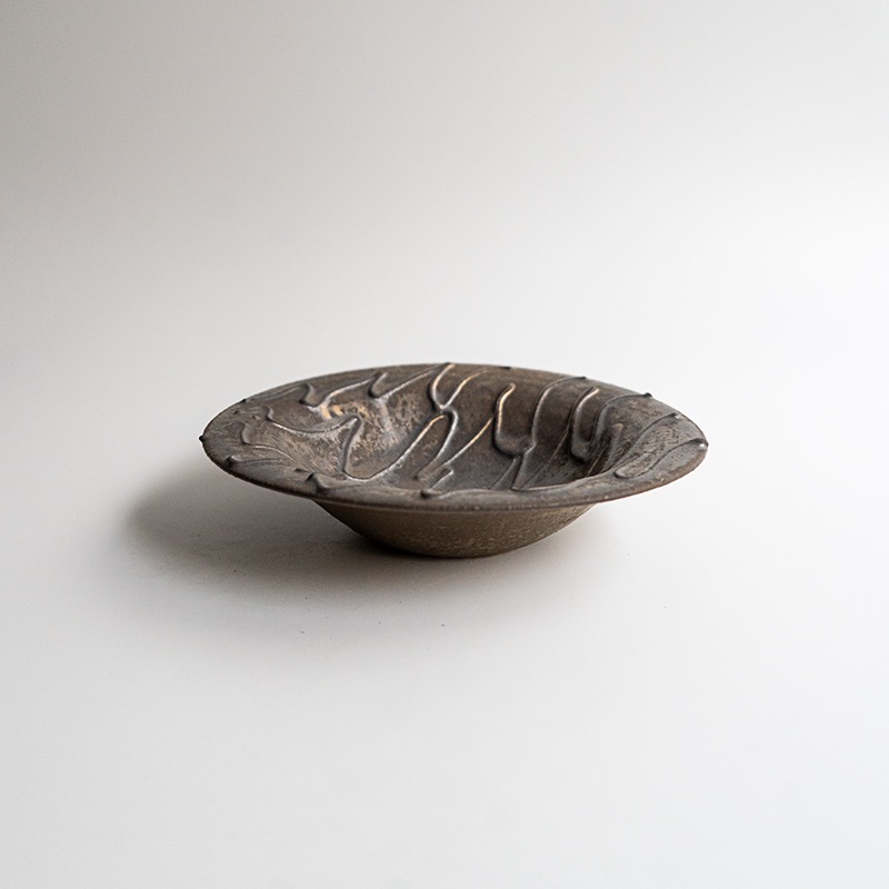 【藤原展】イッチン帽子鉢6寸 黒(B) 藤原純