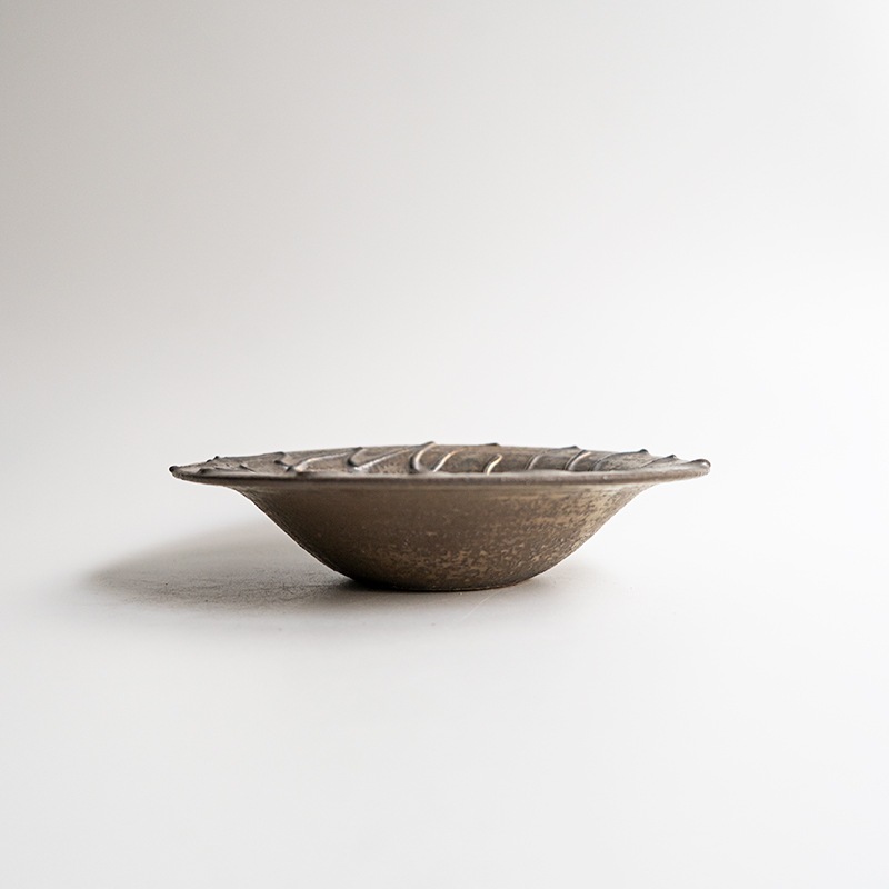 【藤原展】イッチン帽子鉢6寸 黒(B) 藤原純