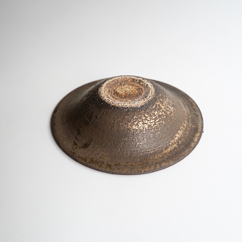【藤原展】イッチン帽子鉢6寸 黒(B) 藤原純