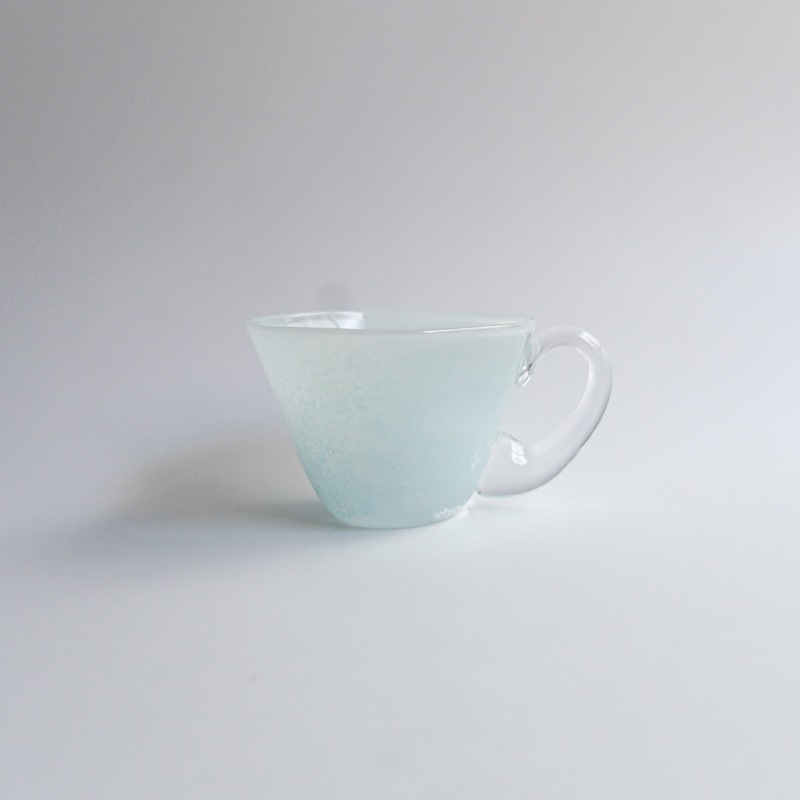 ガラス展】水縹手付きグラス 逢見美帆 | 作家から選ぶ,逢見美帆