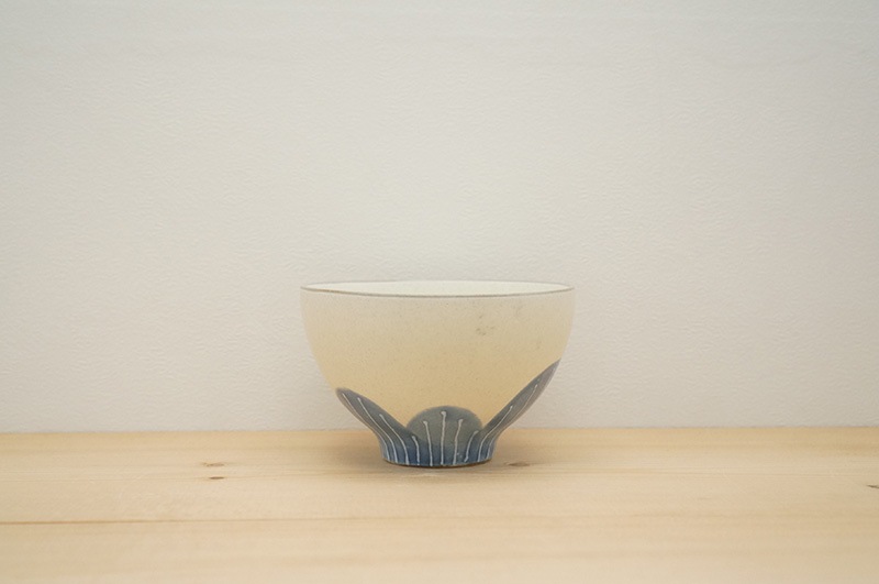 お茶碗(ふわり花/青)