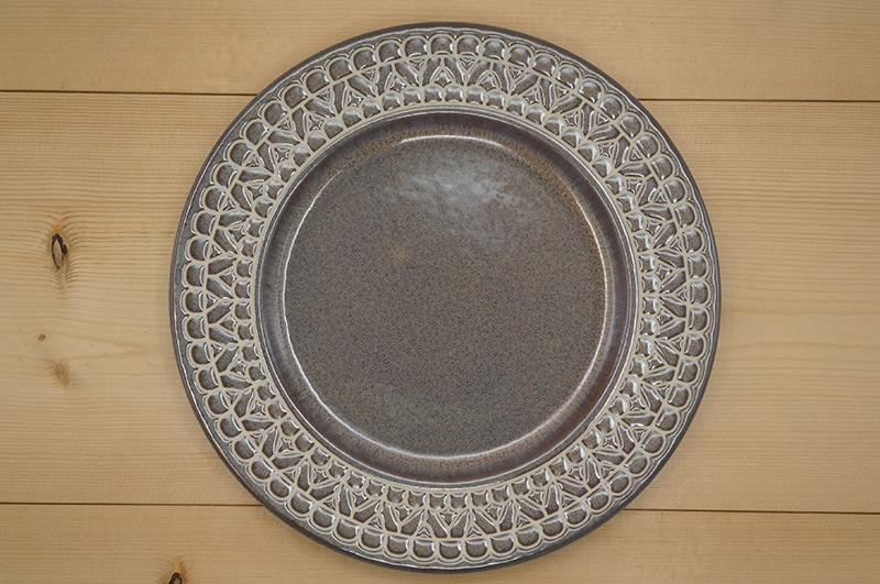大皿（レース/パープルブラウン）