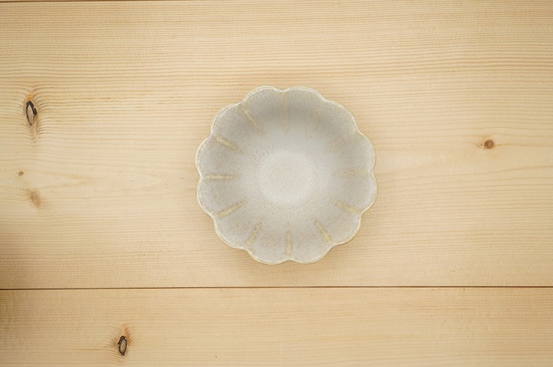 ボウル（菊形/白マット）