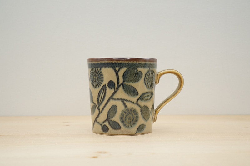 マグカップ（花とオリーブ）
