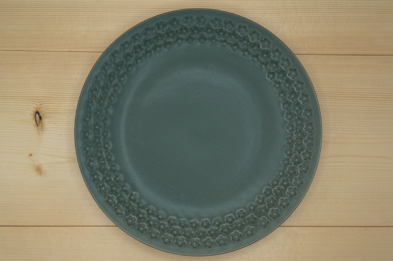 大皿　(プレス・ド・フラワー/マットグリーン)