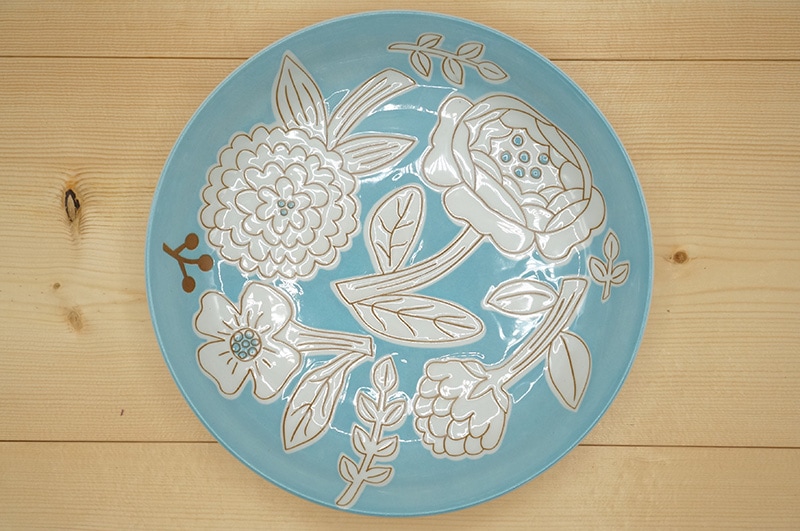 パスタ、カレー皿　ウネル(ブルー)