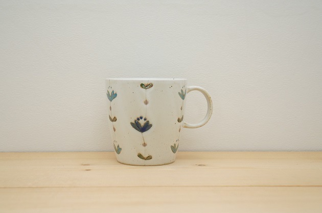 マグカップ（花花/ブルー）