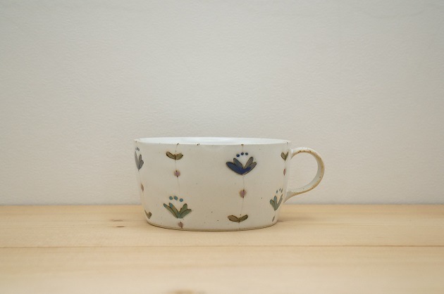 スープカップ（花花/ブルー）