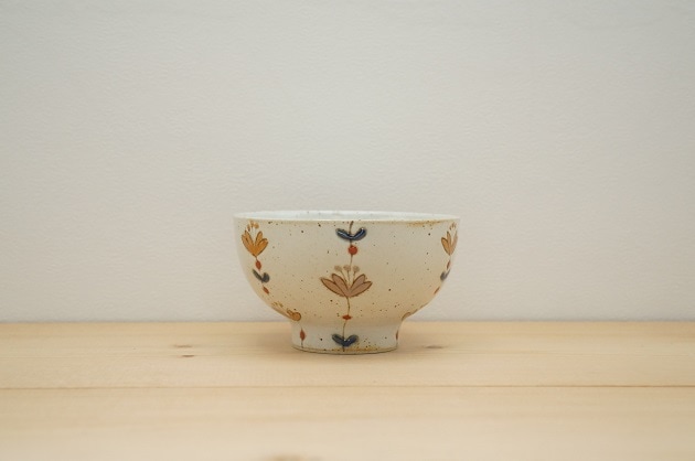 お茶碗（花花/オレンジ）