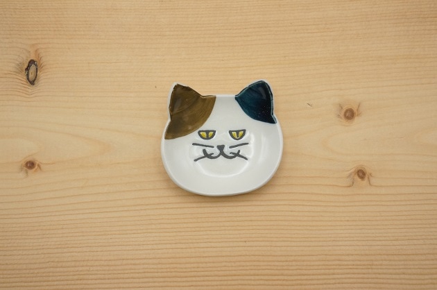 箸置き・豆皿（猫顔/ミケ）