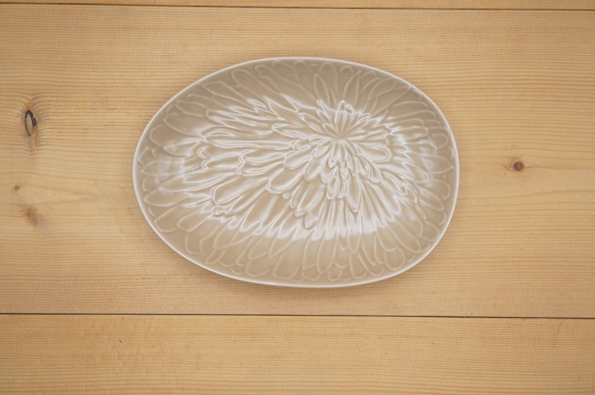 楕円取皿（ブルーム/ライトブラウン）