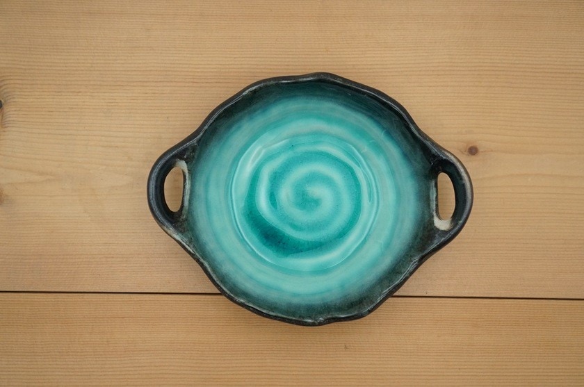 取手付き小鉢（トルコブルー）