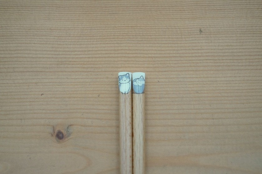 お箸（22.5㎝//ニャンモナイト/ハチワレ)