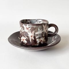 ��̥ ���ѥ����ҡ� ���͡�TAKUMI Kiln-Change Coffee Cup & Saucer Kuro-Nezumi