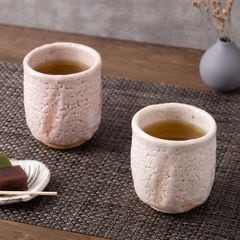 ���� ���� ������ ��Red & White Shino Yunomi Tea Cup Set