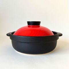 【在庫限り・特別価格】国産 宴土鍋 7号 赤×黒 1500ml