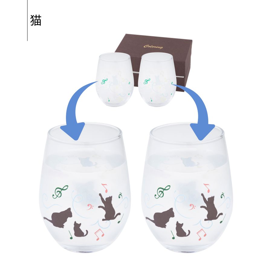 �䴶���饹�ʾ��˥ڥ���color-changing glass (pair)