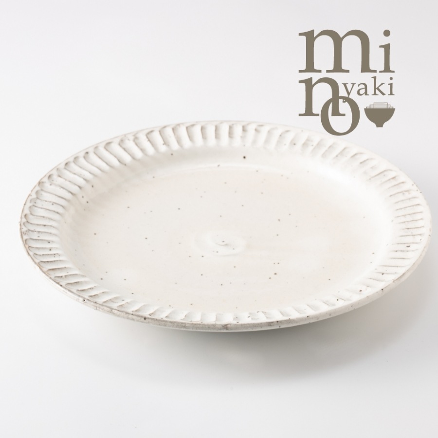 リム粉引削ぎ目大皿 | すべての商品（All items） | うつわのお店たたら