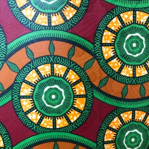 バザンxアフリカンプリント　高級ポリエステル製生地　0.5m(50cm)単位　BP-1018