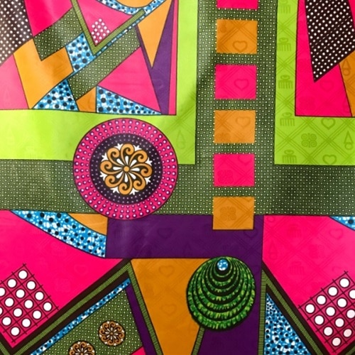 バザンxアフリカンプリント　高級ポリエステル製生地　0.5m(50cm)単位　BP-1019