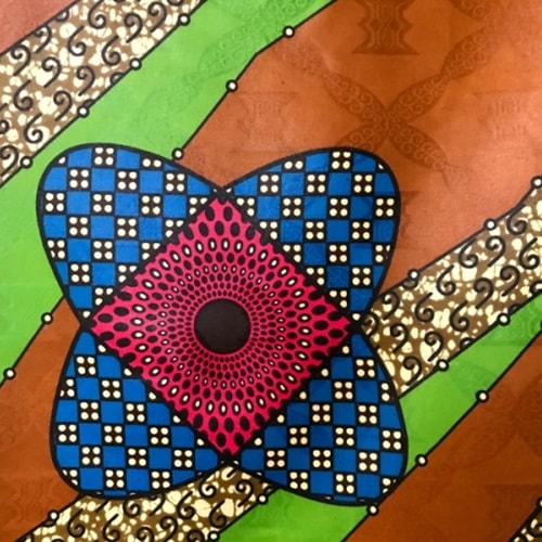 バザンxアフリカンプリント　高級ポリエステル製生地　0.5m(50cm)単位　BP-1021