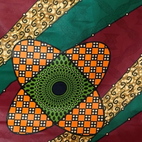 バザンxアフリカンプリント　高級ポリエステル製生地　0.5m(50cm)単位　BP-1023